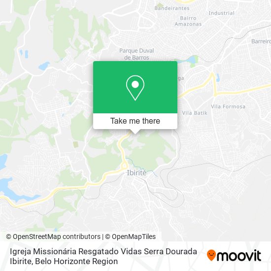 Igreja Missionária Resgatado Vidas Serra Dourada Ibirite map