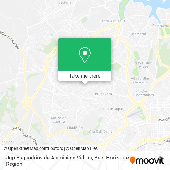Jgp Esquadrias de Aluminio e Vidros map