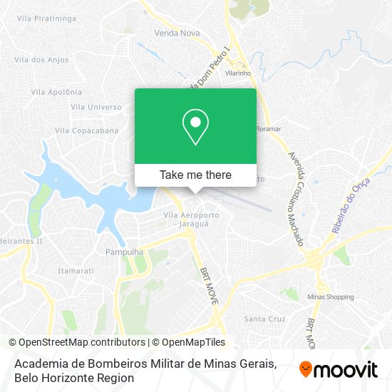 Mapa Academia de Bombeiros Militar de Minas Gerais