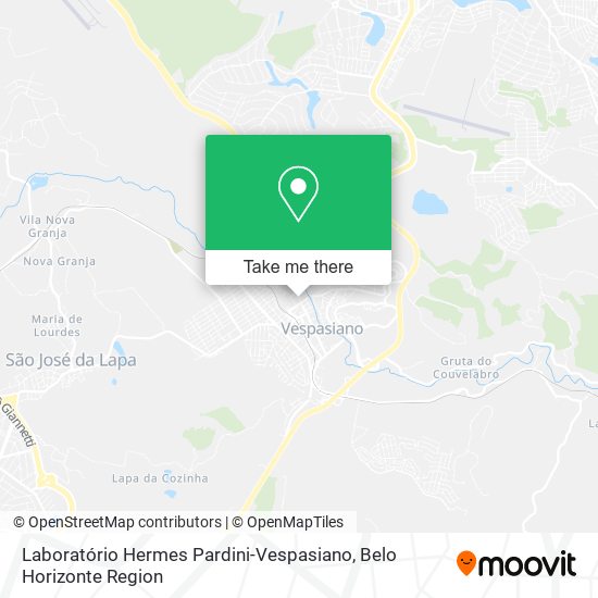 Mapa Laboratório Hermes Pardini-Vespasiano