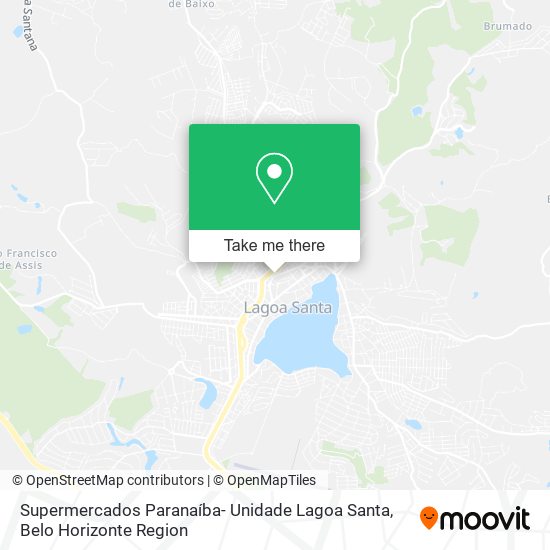 Mapa Supermercados Paranaíba- Unidade Lagoa Santa