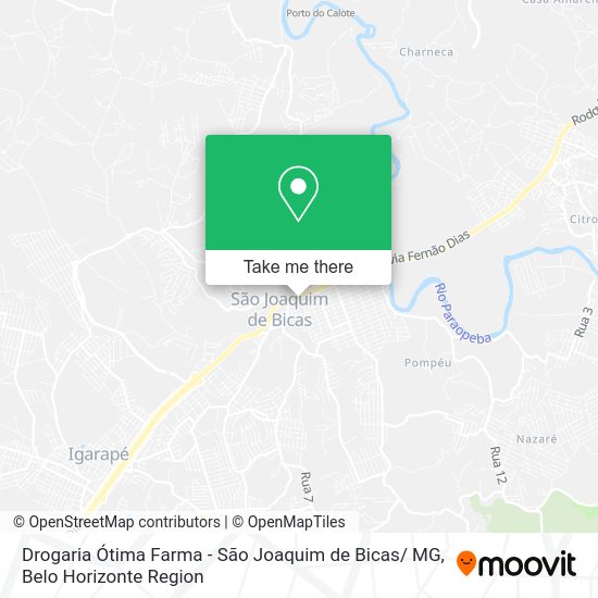 Drogaria Ótima Farma - São Joaquim de Bicas/ MG map