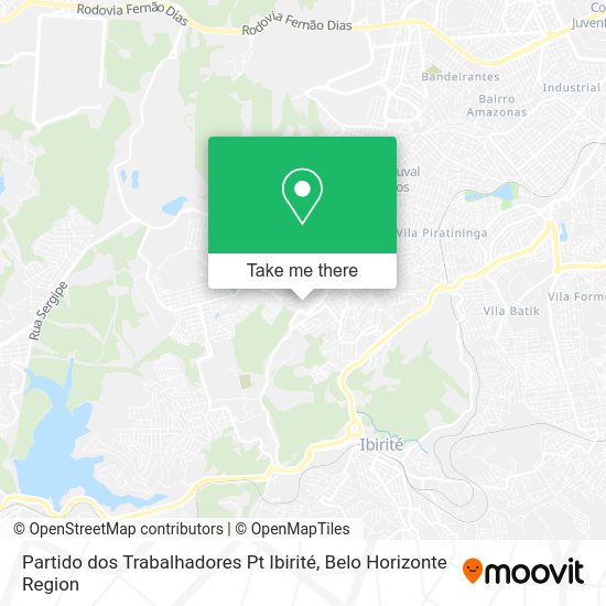 Partido dos Trabalhadores Pt Ibirité map