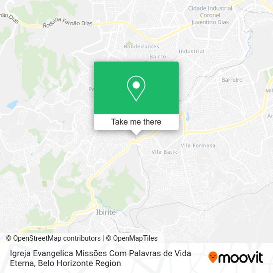 Igreja Evangelica Missões Com Palavras de Vida Eterna map