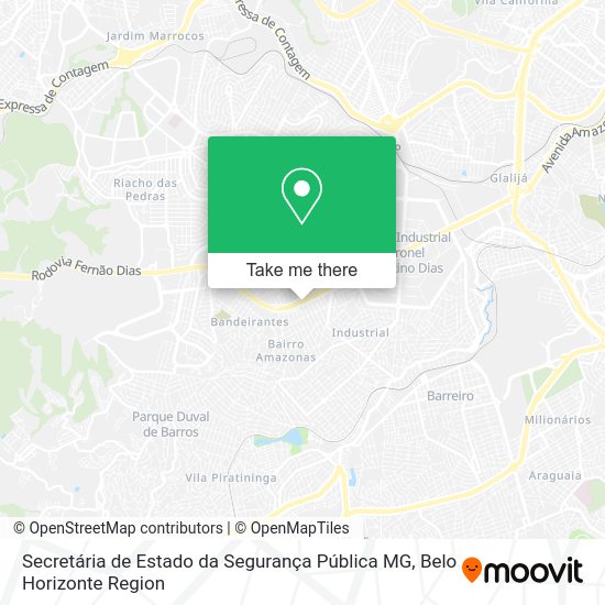 Secretária de Estado da Segurança Pública MG map