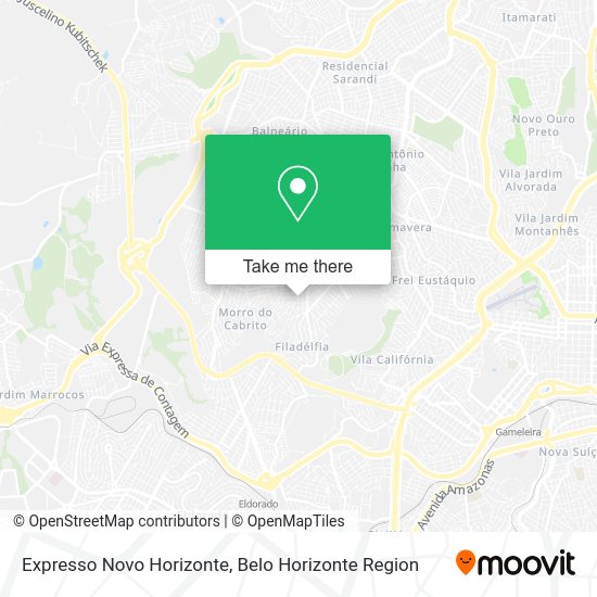 Expresso Novo Horizonte map