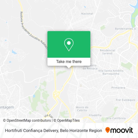Hortifruti Confiança Delivery map