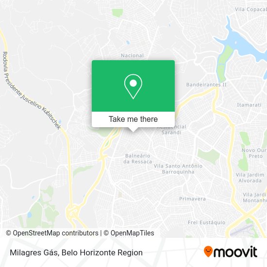 Milagres Gás map
