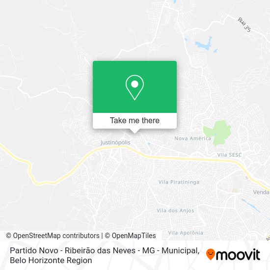 Partido Novo - Ribeirão das Neves - MG - Municipal map