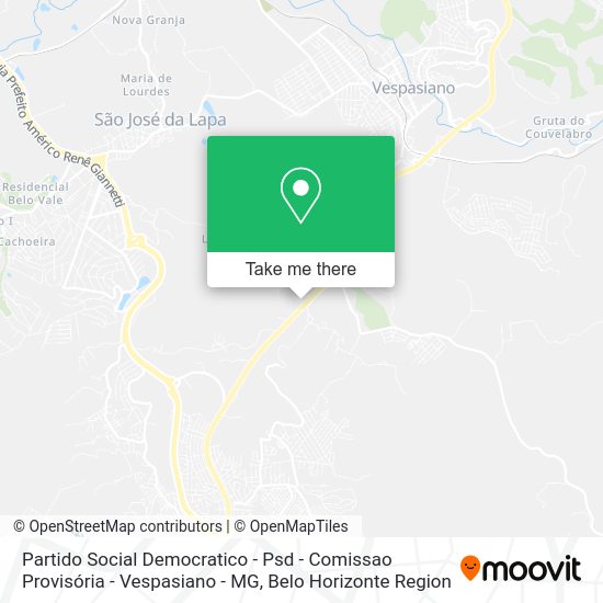 Partido Social Democratico - Psd - Comissao Provisória - Vespasiano - MG map