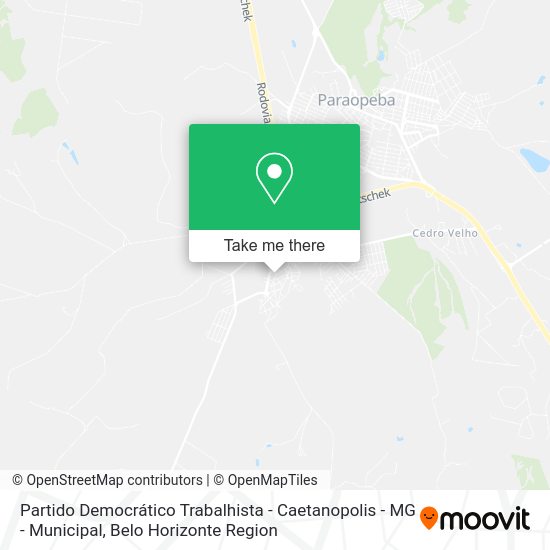 Partido Democrático Trabalhista - Caetanopolis - MG - Municipal map