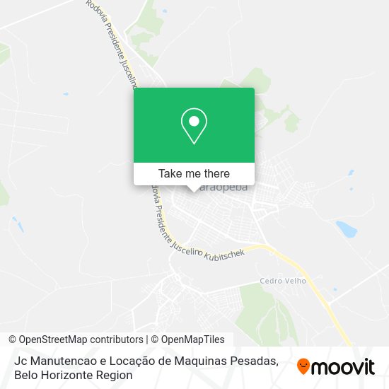 Jc Manutencao e Locação de Maquinas Pesadas map