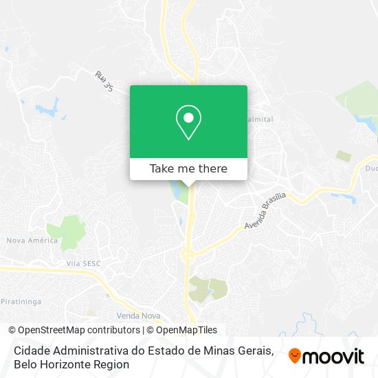 Cidade Administrativa do Estado de Minas Gerais map