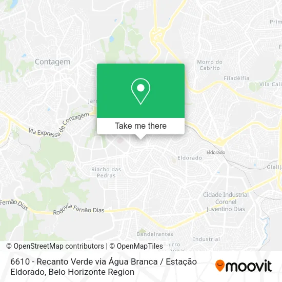 6610 - Recanto Verde via Água Branca / Estação Eldorado map
