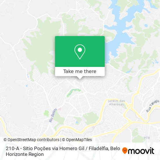 210-A - Sítio Poções via Homero Gil / Filadélfia map