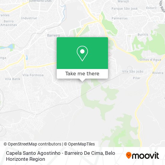 Mapa Capela Santo Agostinho - Barreiro De Cima