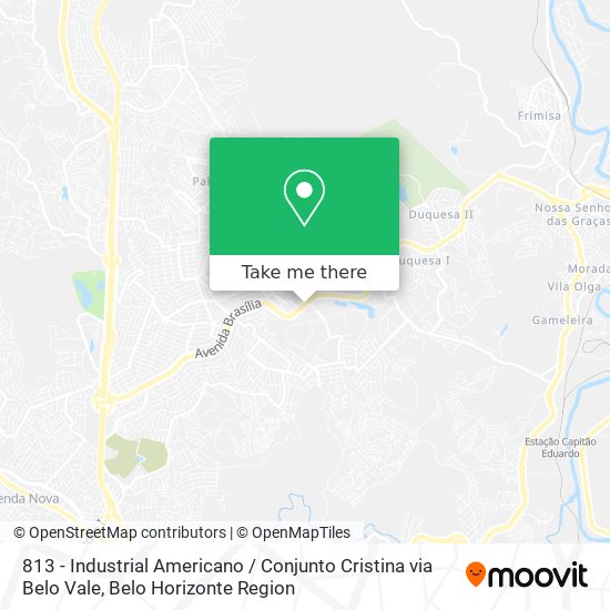 813 - Industrial Americano / Conjunto Cristina via Belo Vale map