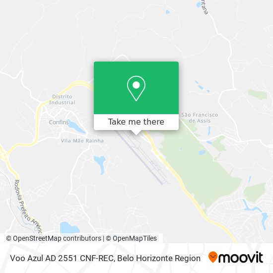 Voo Azul AD 2551 CNF-REC map