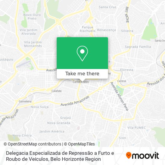 Mapa Delegacia Especializada de Repressão a Furto e Roubo de Veículos