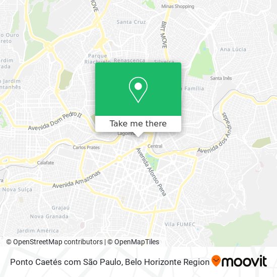 Ponto Caetés com São Paulo map