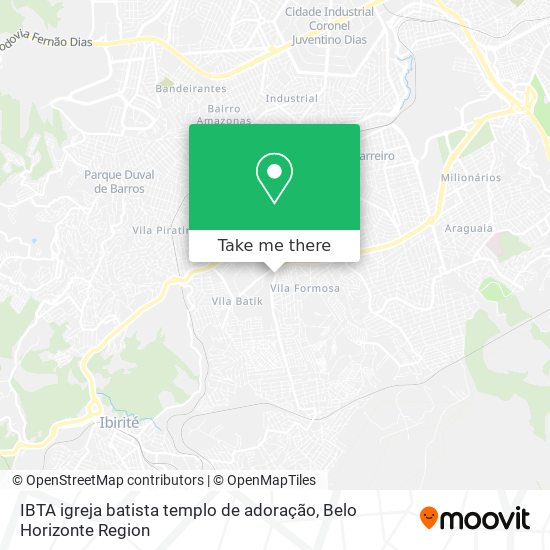 Mapa IBTA igreja batista templo de adoração