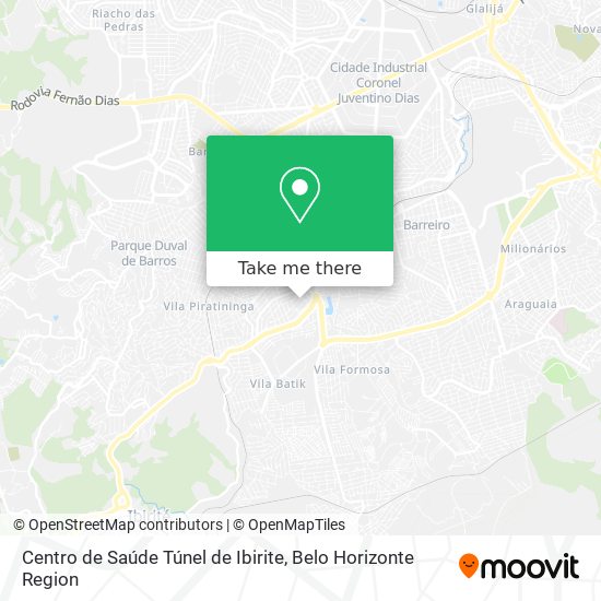 Centro de Saúde Túnel de Ibirite map