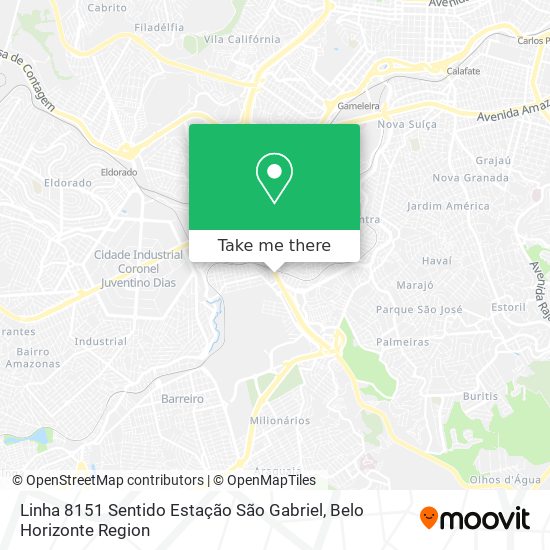 Linha 8151 Sentido Estação São Gabriel map