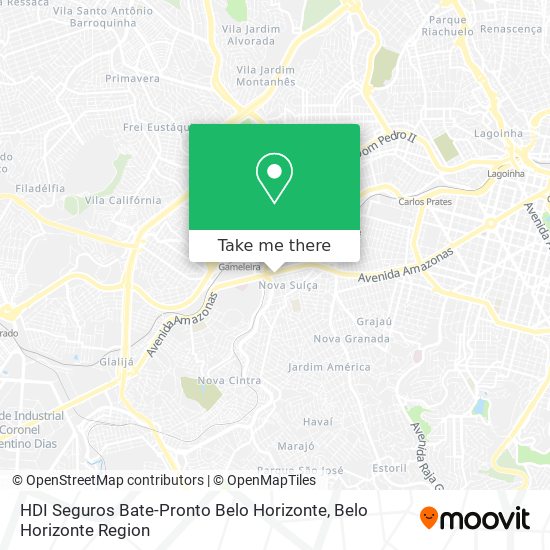 Mapa HDI Seguros Bate-Pronto Belo Horizonte