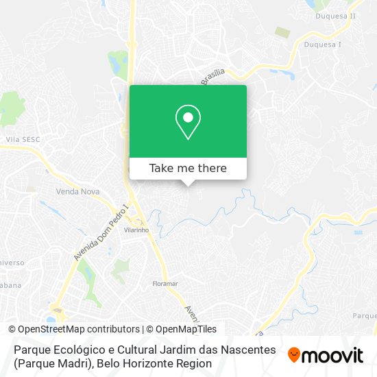 Mapa Parque Ecológico e Cultural Jardim das Nascentes (Parque Madri)