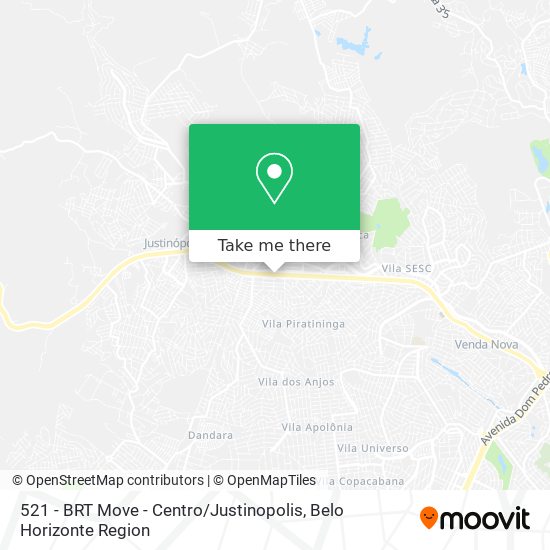 521 - BRT Move - Centro / Justinopolis map