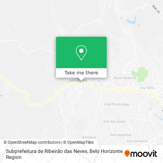Subprefeitura de Ribeirão das Neves map