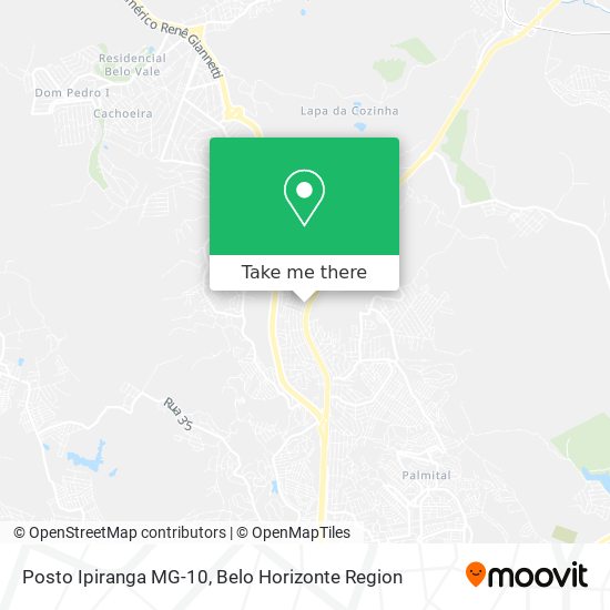 Posto Ipiranga MG-10 map