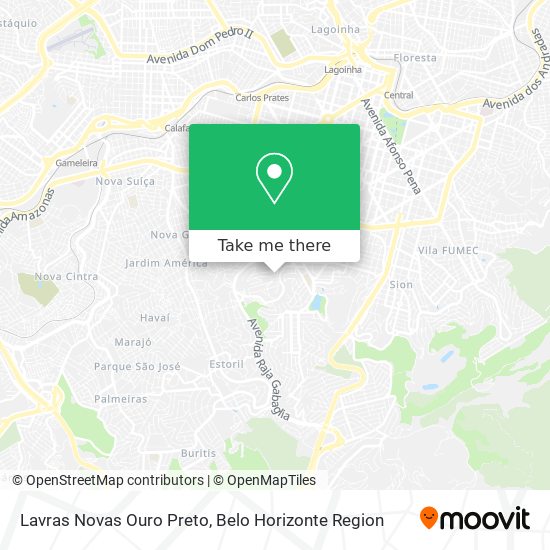 Lavras Novas Ouro Preto map