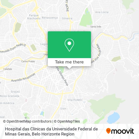 Hospital das Clínicas da Universidade Federal de Minas Gerais map