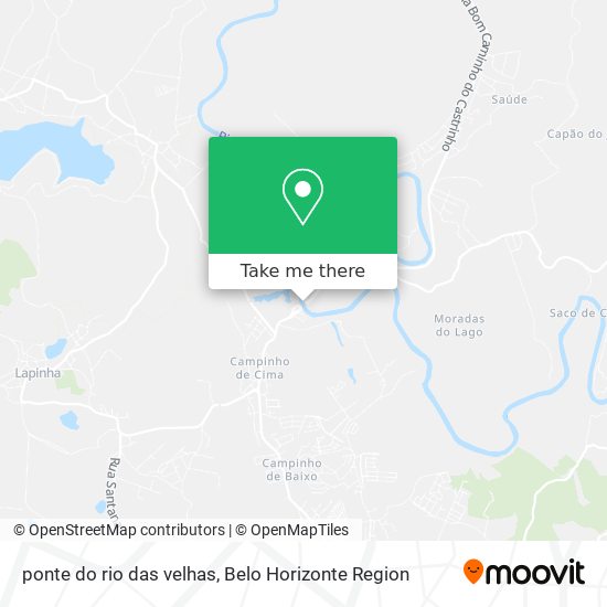 ponte do rio das velhas map