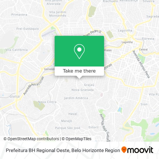 Prefeitura BH Regional Oeste map