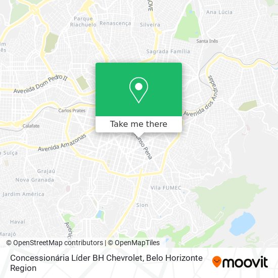 Mapa Concessionária Líder BH Chevrolet