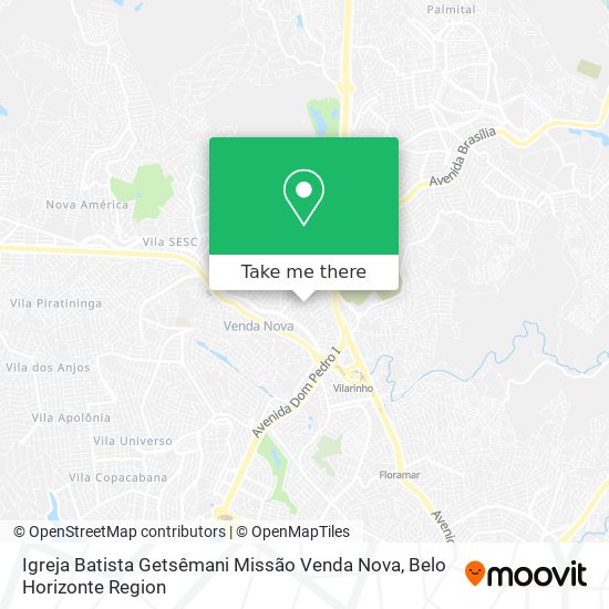 Mapa Igreja Batista Getsêmani Missão Venda Nova