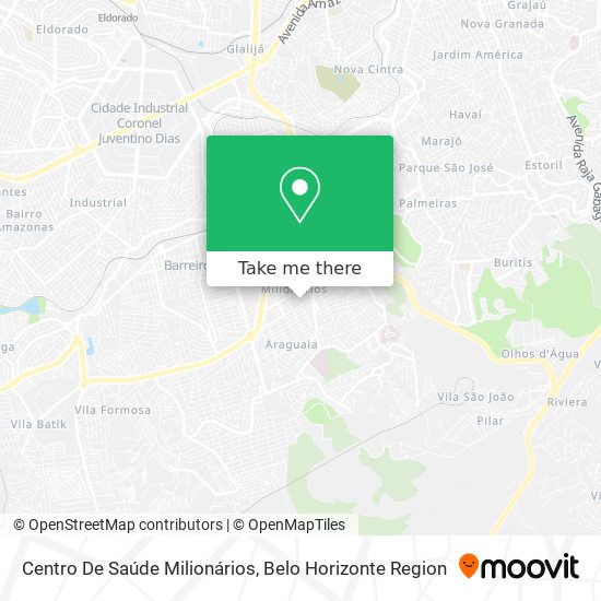 Centro De Saúde Milionários map