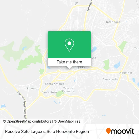 Resolve Sete Lagoas map