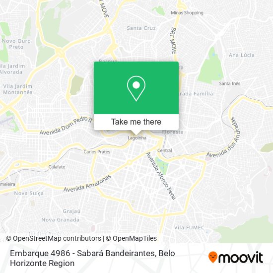 Embarque 4986 - Sabará Bandeirantes map