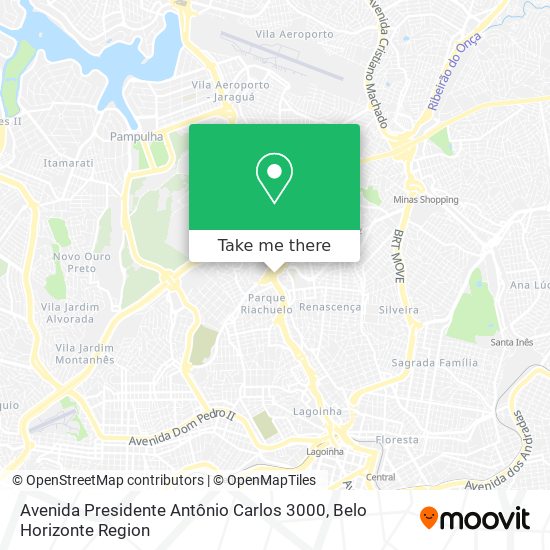 Avenida Presidente Antônio Carlos 3000 map