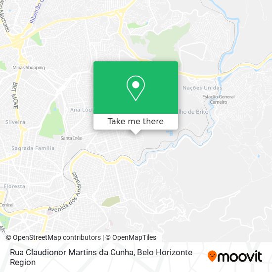 Mapa Rua Claudionor Martins da Cunha