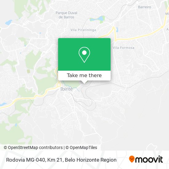 Rodovia MG-040, Km 21 map