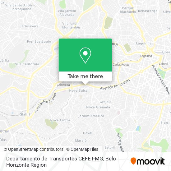 Departamento de Transportes CEFET-MG map