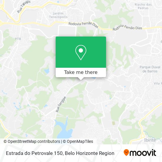 Estrada do Petrovale 150 map