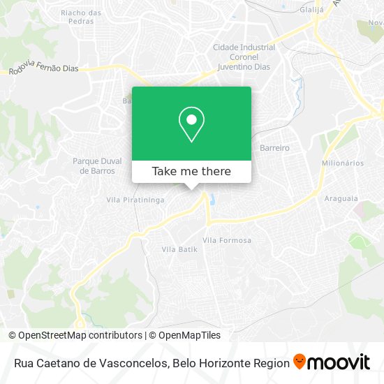 Mapa Rua Caetano de Vasconcelos