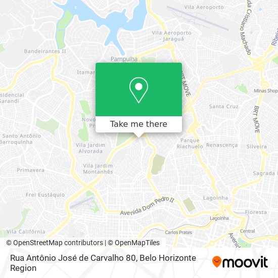 Mapa Rua Antônio José de Carvalho 80