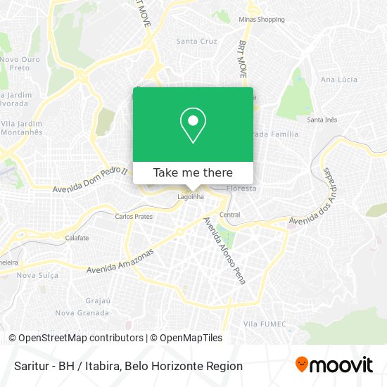 Saritur - BH / Itabira map