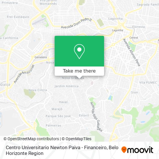 Mapa Centro Universitario Newton Paiva - Financeiro